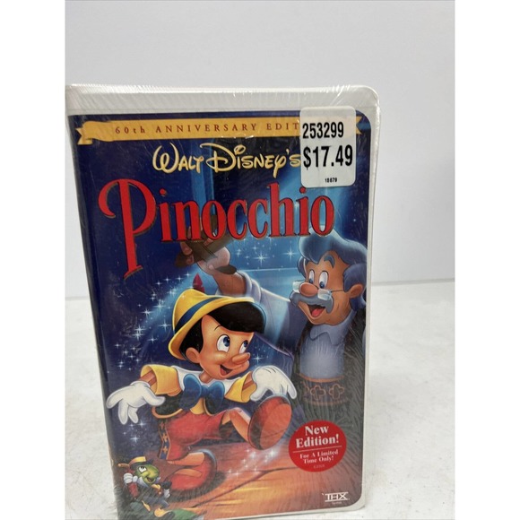 Pinocchio (VHS, 1999, Clam Shell Gold Collection) FACTORY SEALED - Picture 3 of 9